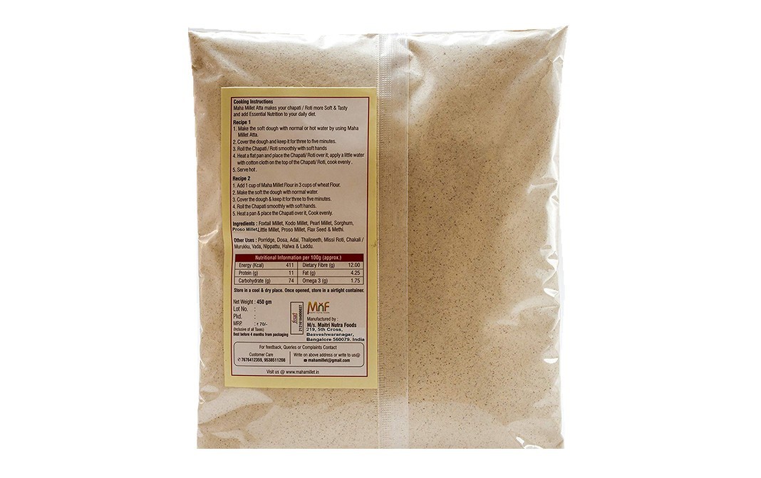 Maha Millet Multi Milled Flour Atta    Shrink Pack  450 grams